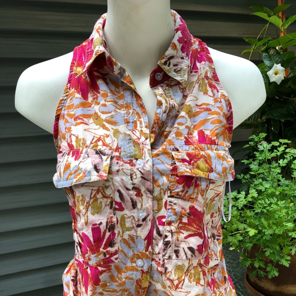 Floral Button Down Shirt - Multicolor